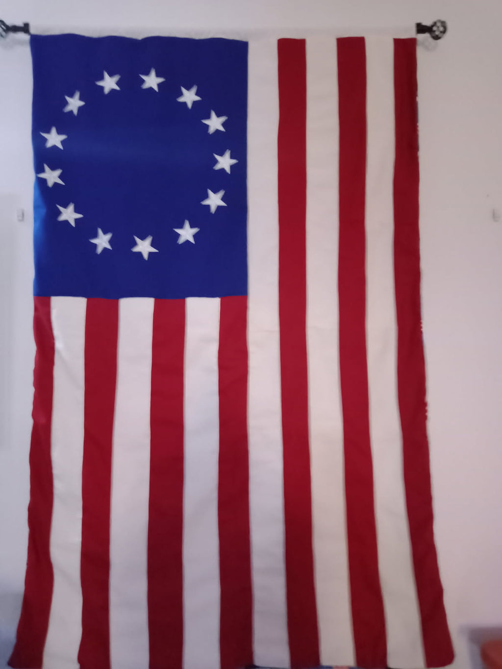 Handcrafted American Flag Comforter - 100% USA Denim Betsy Ross Design